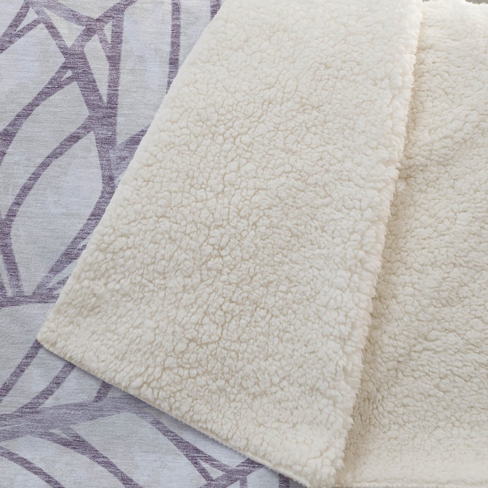 Premium Machine Washable ASB741 Purple 50" x 70" Sherpa Throw Blanket. Picture 2