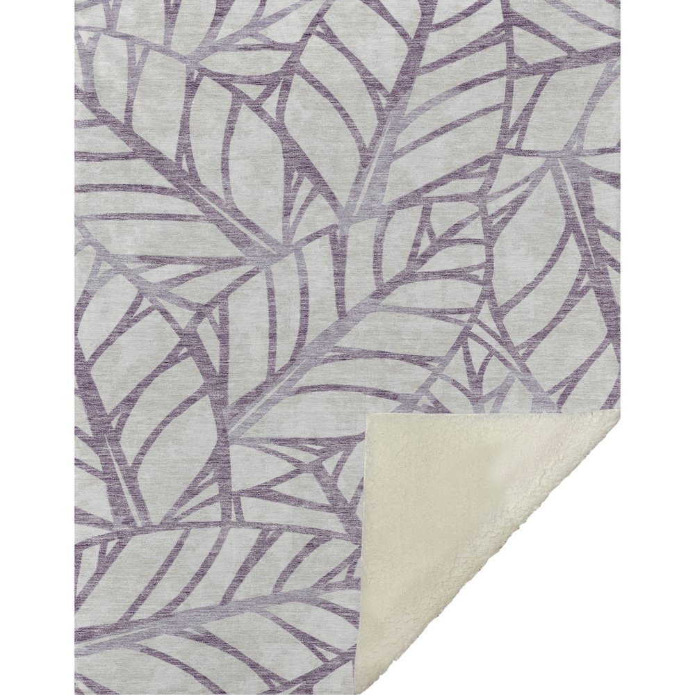 Premium Machine Washable ASB741 Purple 50" x 70" Sherpa Throw Blanket. Picture 1