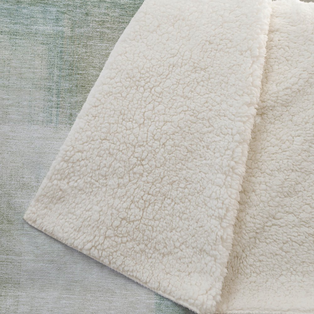 Premium Machine Washable ASB742 Aloe 50" x 70" Sherpa Throw Blanket. Picture 2