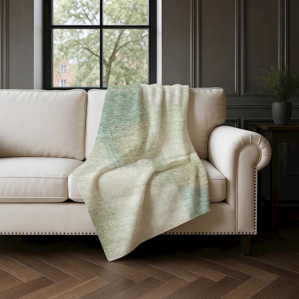 Premium Machine Washable ASB742 Aloe 50" x 70" Sherpa Throw Blanket. Picture 4
