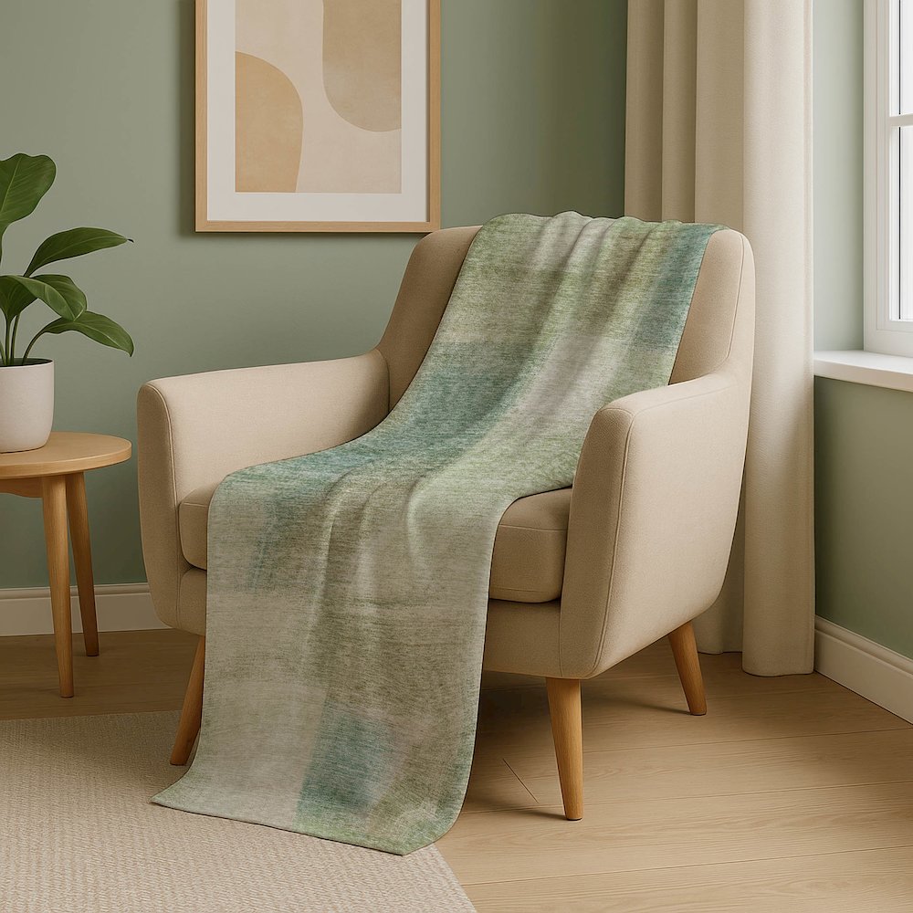 Premium Machine Washable ASB742 Aloe 50" x 70" Sherpa Throw Blanket. Picture 5