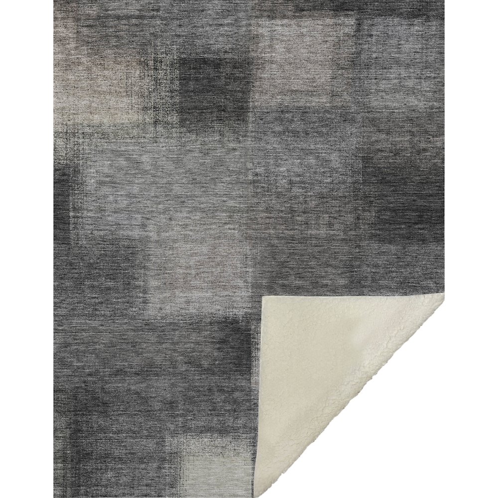 Premium Machine Washable ASB742 Charcoal 50" x 70" Sherpa Throw Blanket. Picture 1