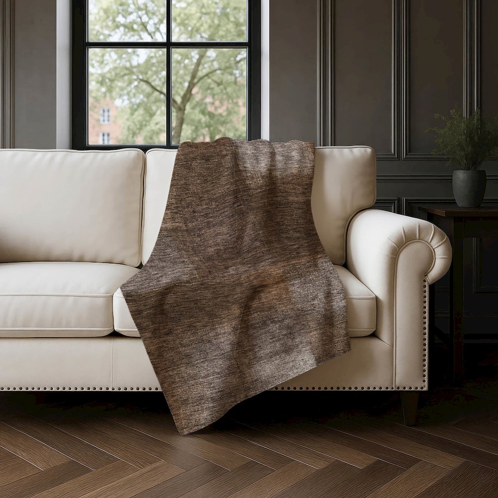 Premium Machine Washable ASB742 Chocolate 50" x 70" Sherpa Throw Blanket. Picture 4