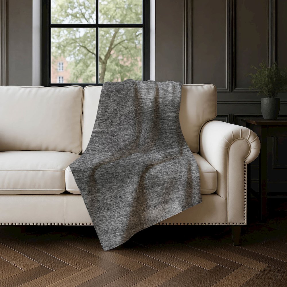 Premium Machine Washable ASB742 Gray 50" x 70" Sherpa Throw Blanket. Picture 4