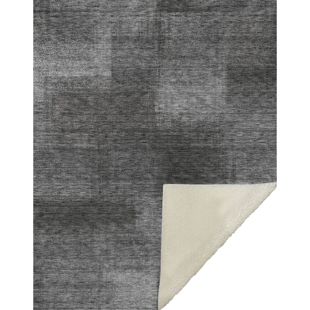 Premium Machine Washable ASB742 Gray 50" x 70" Sherpa Throw Blanket. Picture 1