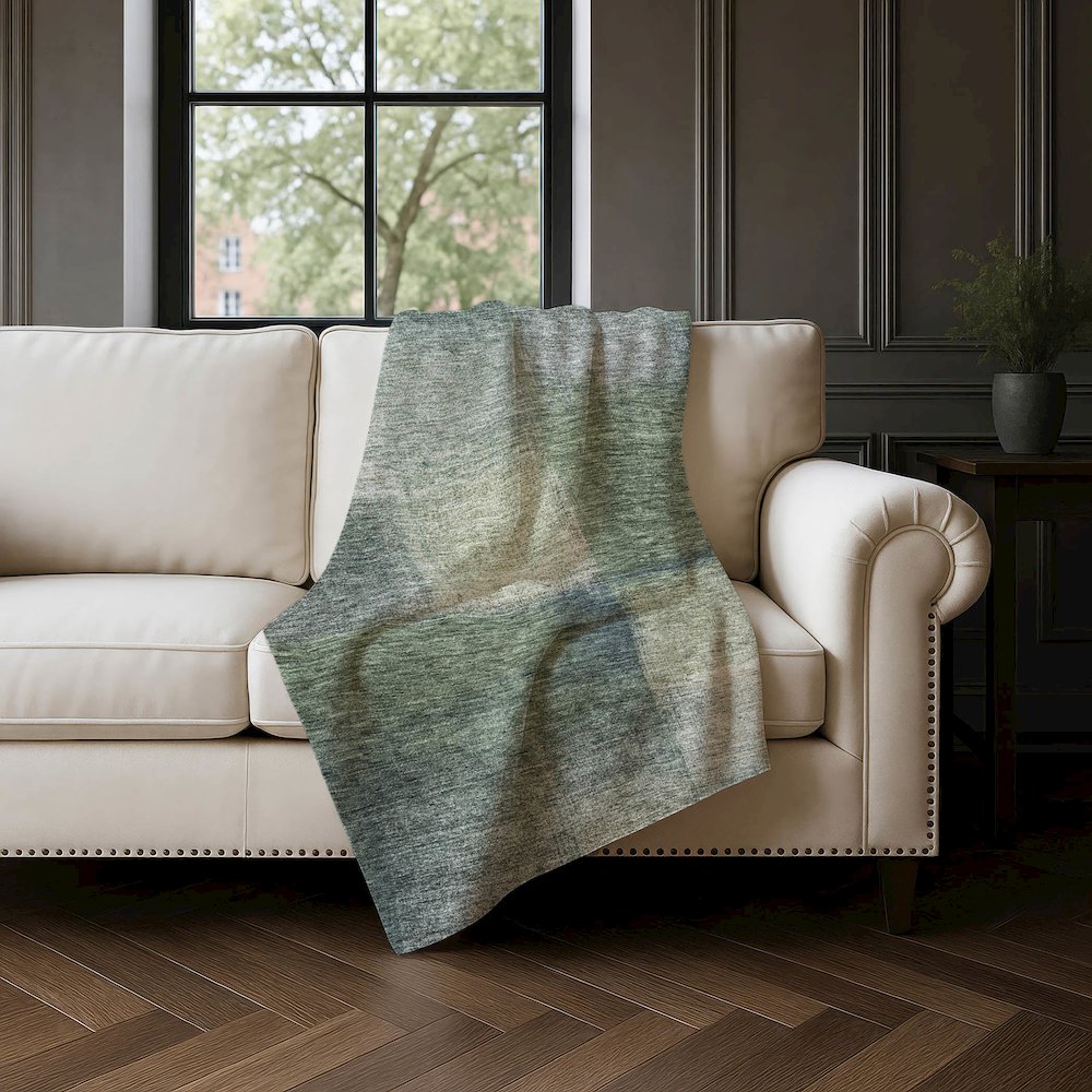 Premium Machine Washable ASB742 Olive 50" x 70" Sherpa Throw Blanket. Picture 4