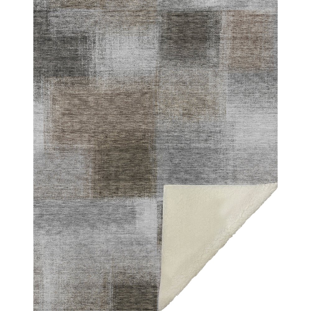 Premium Machine Washable ASB742 Silver 50" x 70" Sherpa Throw Blanket. Picture 1
