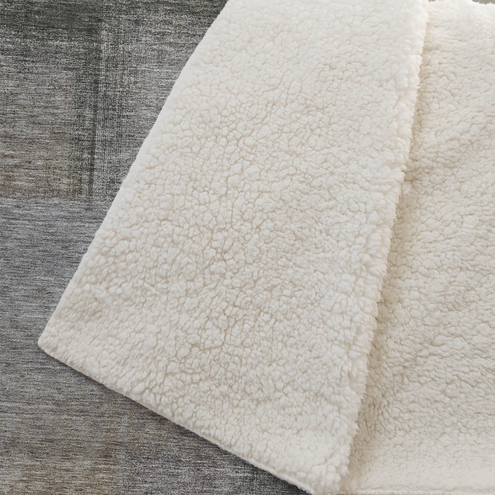 Premium Machine Washable ASB742 Taupe 50" x 70" Sherpa Throw Blanket. Picture 2