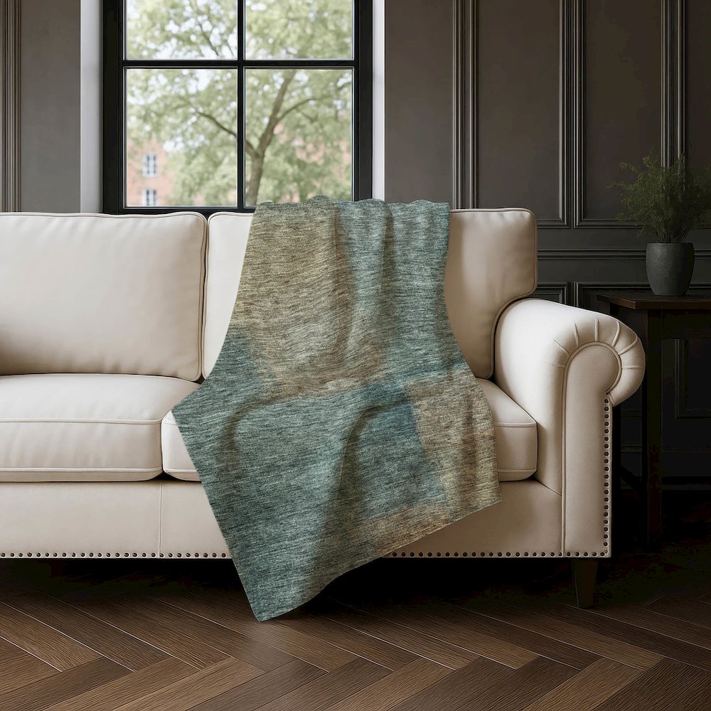 Premium Machine Washable ASB742 Teal 50" x 70" Sherpa Throw Blanket. Picture 4