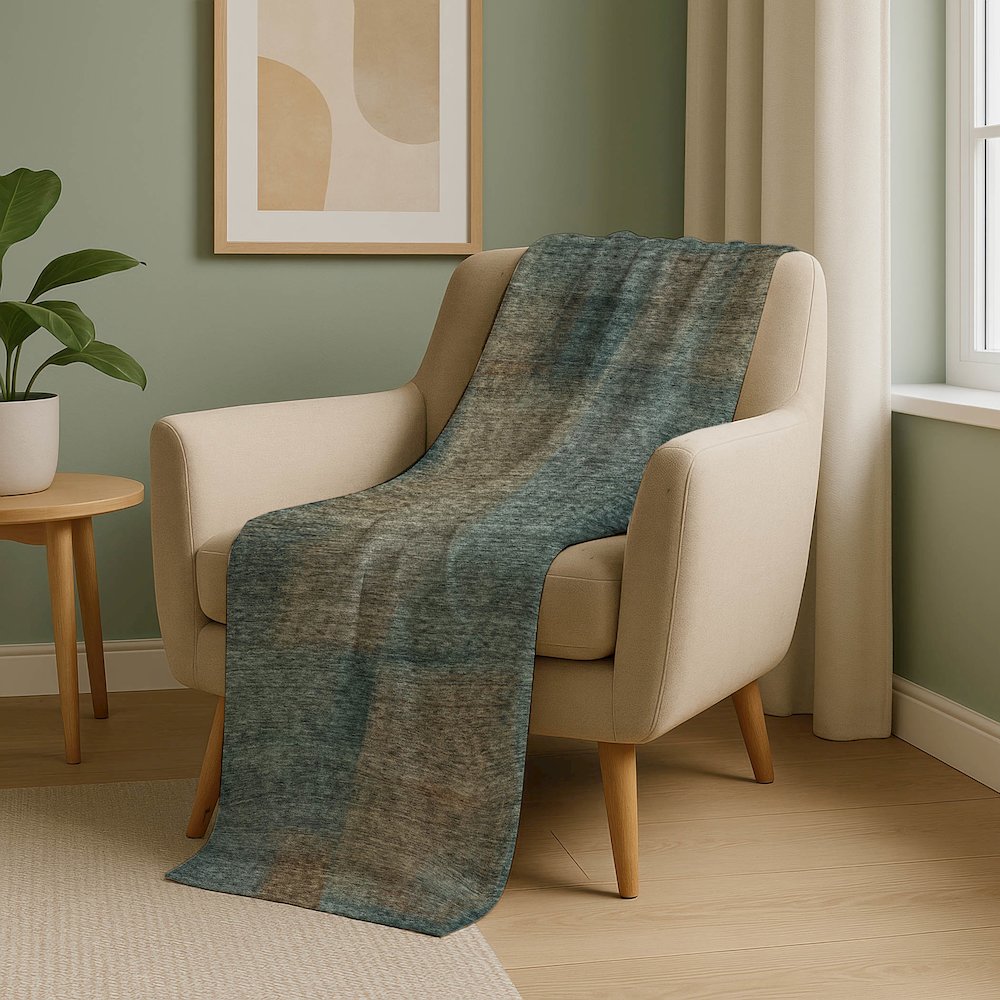 Premium Machine Washable ASB742 Teal 50" x 70" Sherpa Throw Blanket. Picture 5