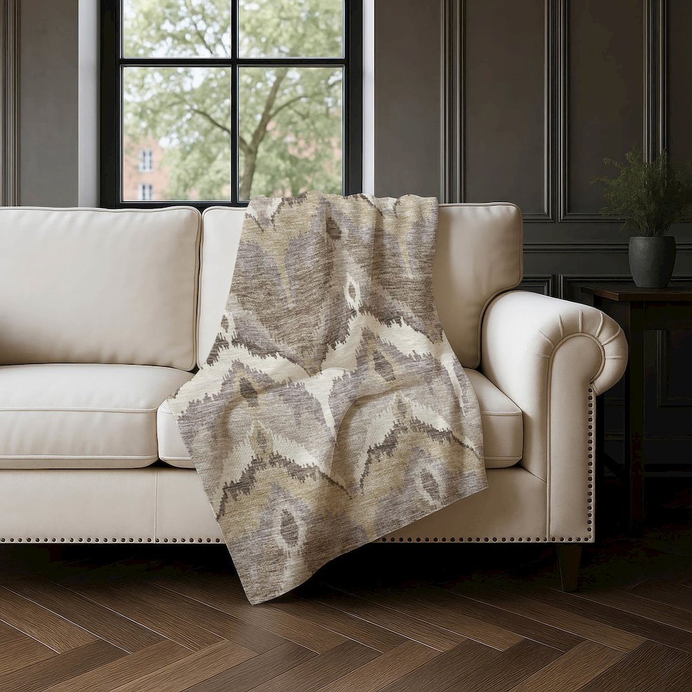 Premium Machine Washable ASB743 Beige 50" x 70" Sherpa Throw Blanket. Picture 4