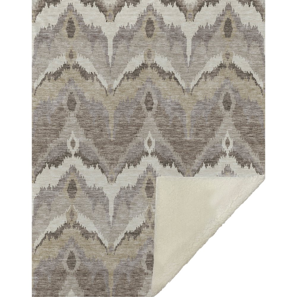 Premium Machine Washable ASB743 Beige 50" x 70" Sherpa Throw Blanket. Picture 1