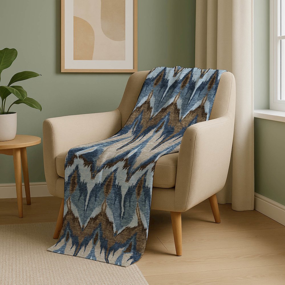 Premium Machine Washable ASB743 Blue 50" x 70" Sherpa Throw Blanket. Picture 5