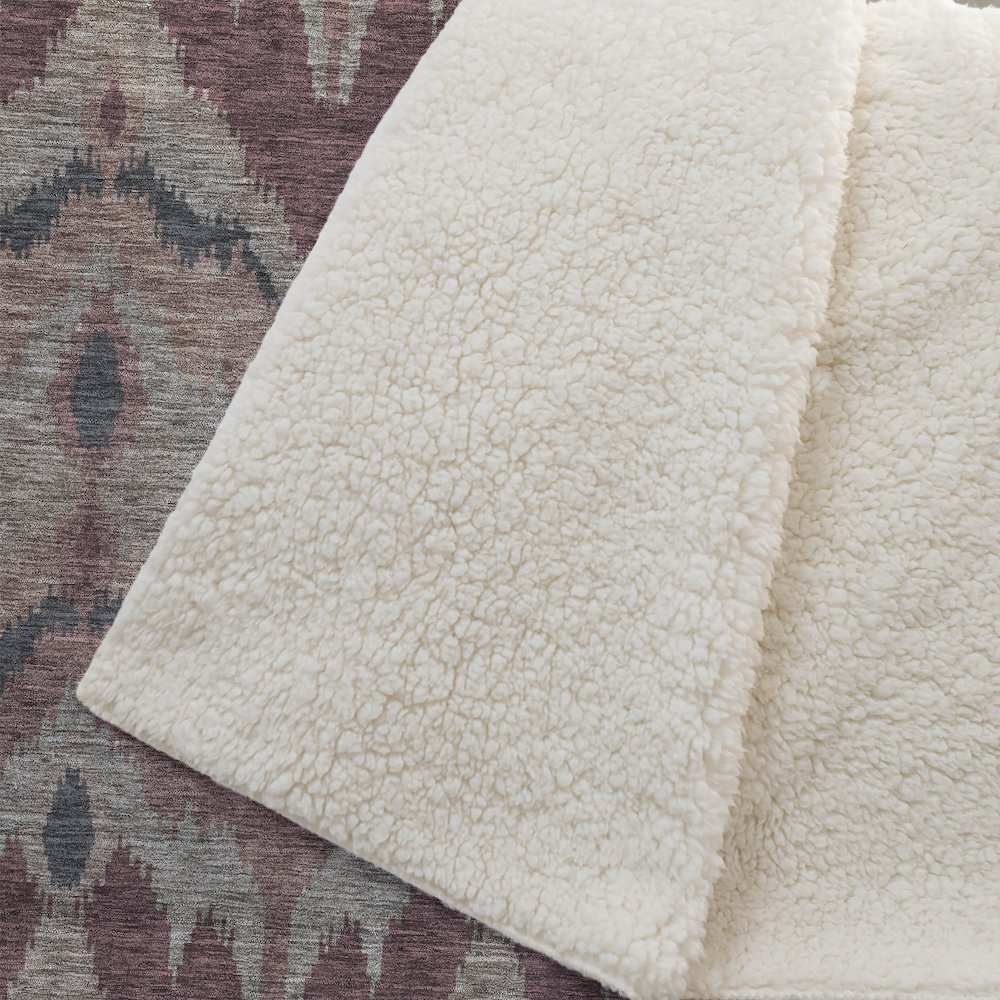 Premium Machine Washable ASB743 Burgundy 50" x 70" Sherpa Throw Blanket. Picture 2