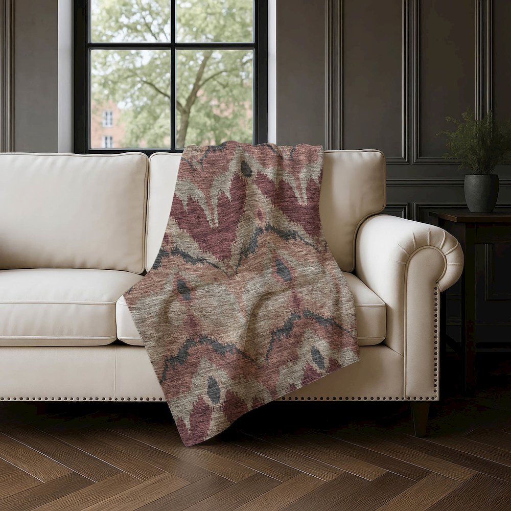 Premium Machine Washable ASB743 Burgundy 50" x 70" Sherpa Throw Blanket. Picture 4