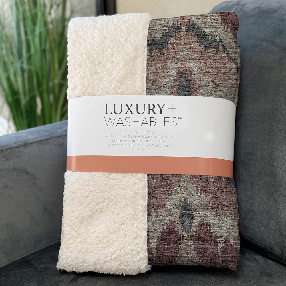 Premium Machine Washable ASB743 Burgundy 50" x 70" Sherpa Throw Blanket. Picture 3