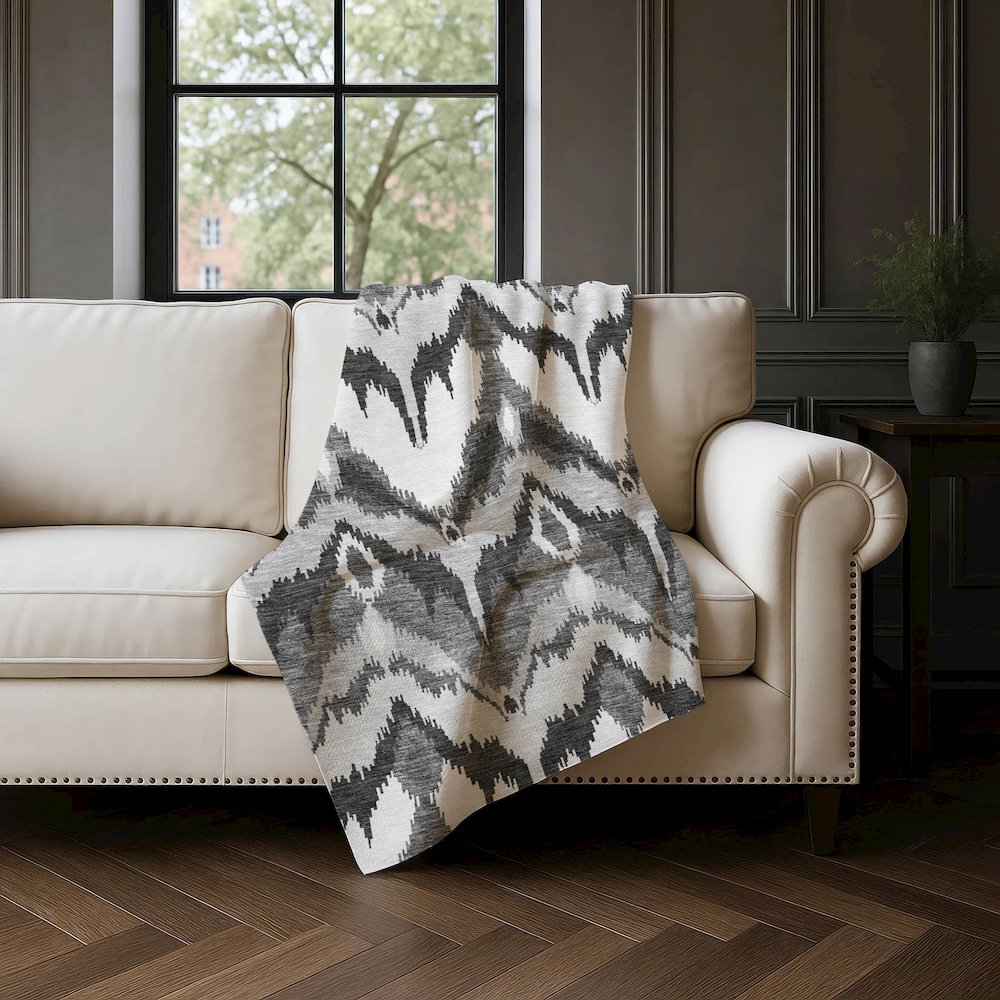 Premium Machine Washable ASB743 Gray 50" x 70" Sherpa Throw Blanket. Picture 4