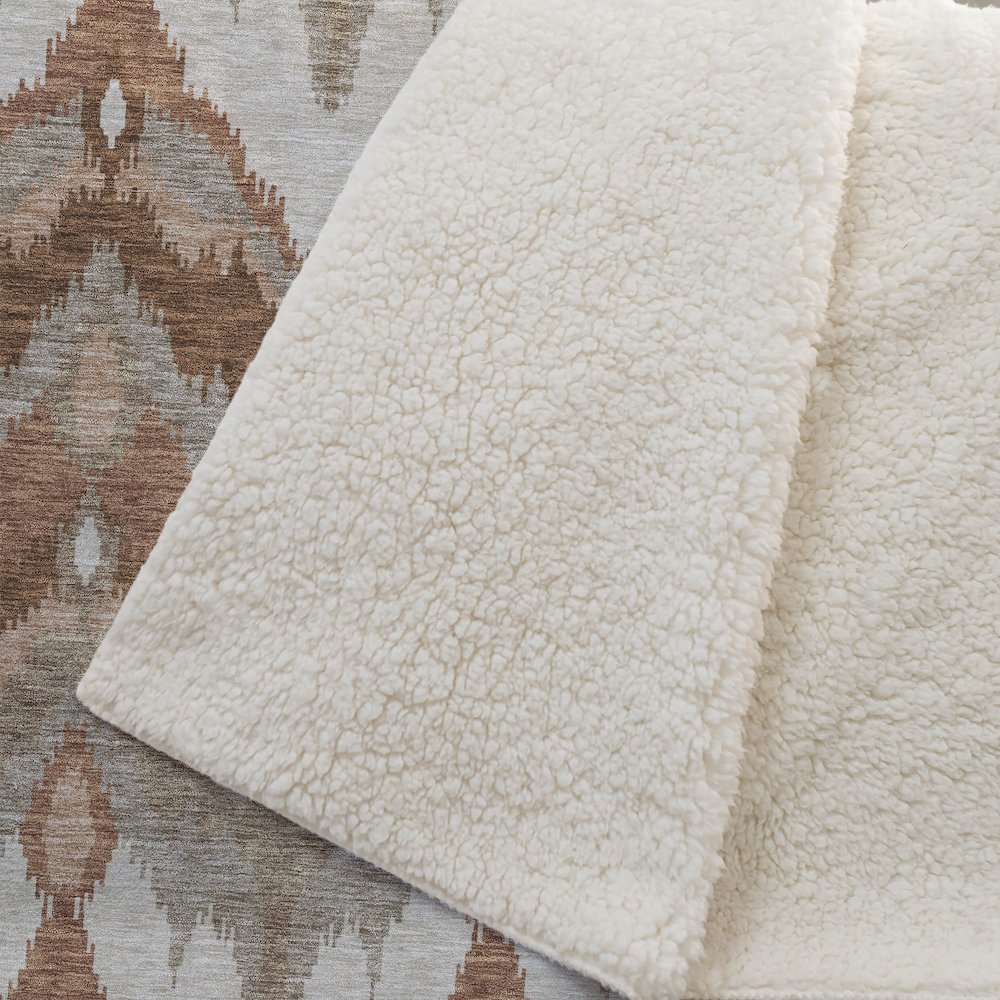 Premium Machine Washable ASB743 Paprika 50" x 70" Sherpa Throw Blanket. Picture 2