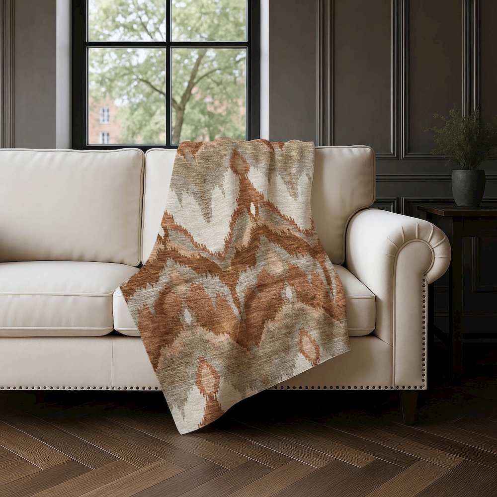 Premium Machine Washable ASB743 Paprika 50" x 70" Sherpa Throw Blanket. Picture 4