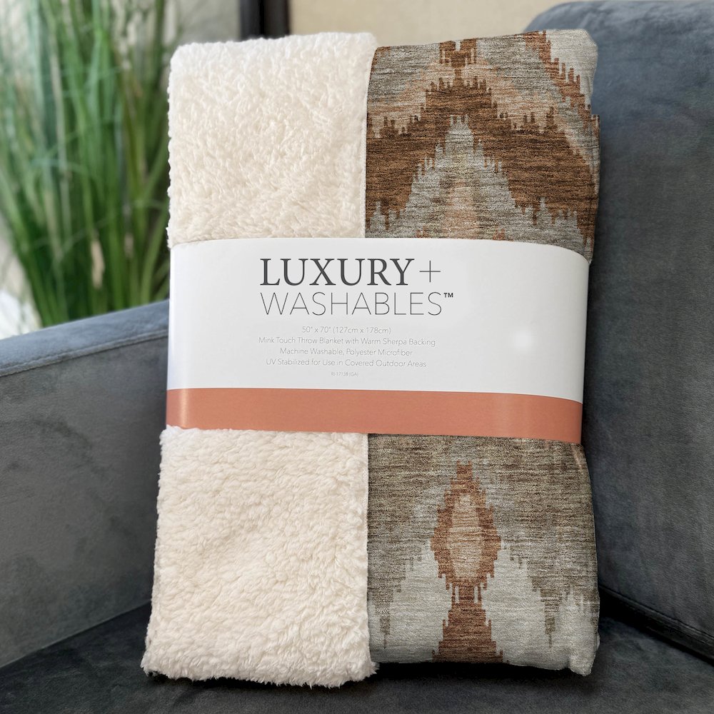 Premium Machine Washable ASB743 Paprika 50" x 70" Sherpa Throw Blanket. Picture 3