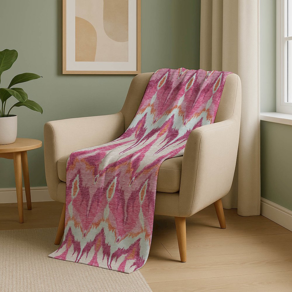 Premium Machine Washable ASB743 Pink 50" x 70" Sherpa Throw Blanket. Picture 5