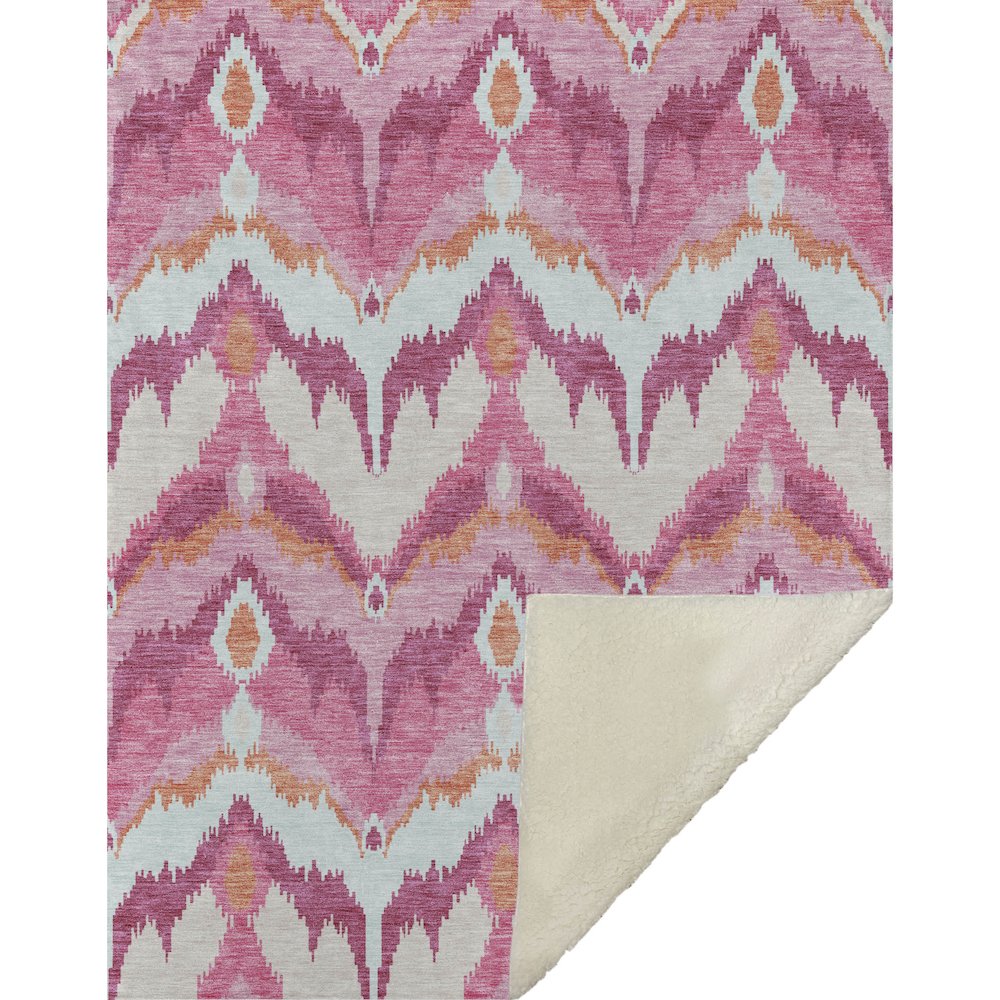 Premium Machine Washable ASB743 Pink 50" x 70" Sherpa Throw Blanket. Picture 1