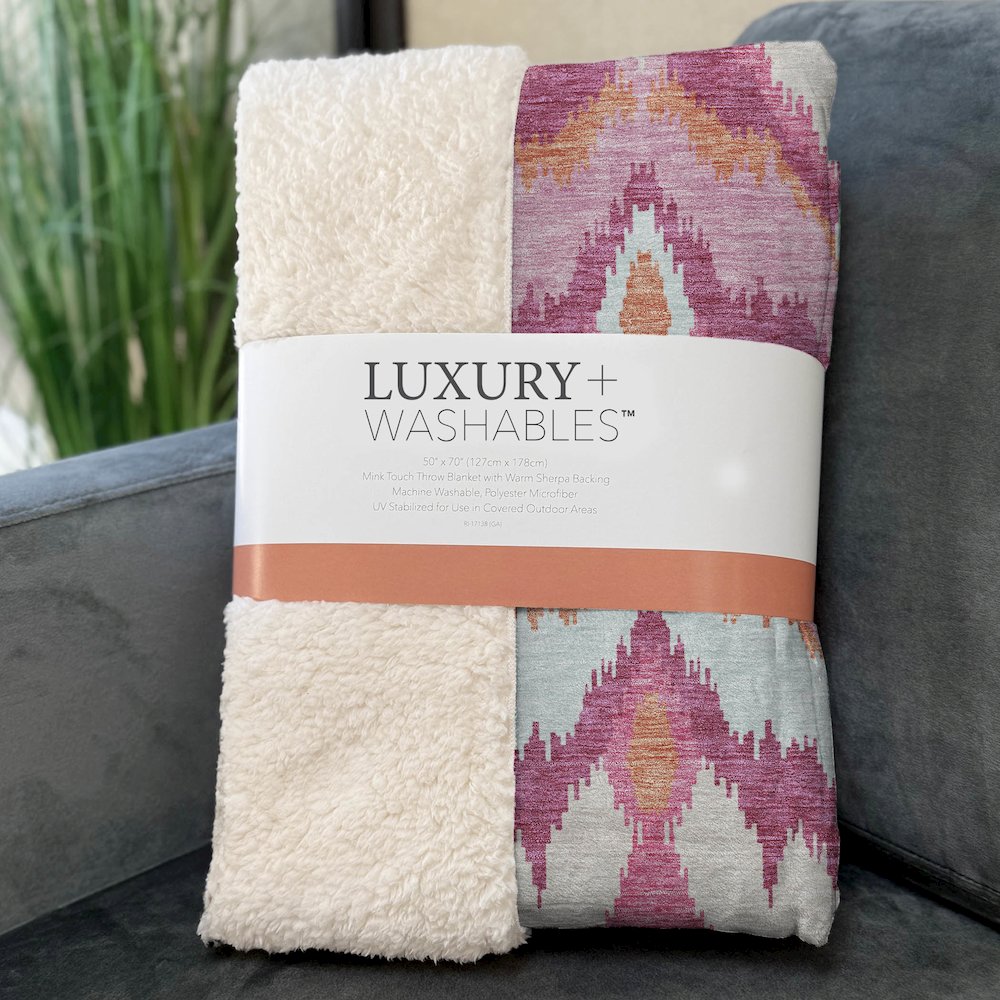 Premium Machine Washable ASB743 Pink 50" x 70" Sherpa Throw Blanket. Picture 3