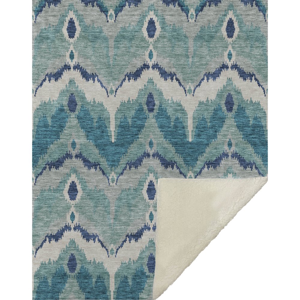 Premium Machine Washable ASB743 Teal 50" x 70" Sherpa Throw Blanket. Picture 1