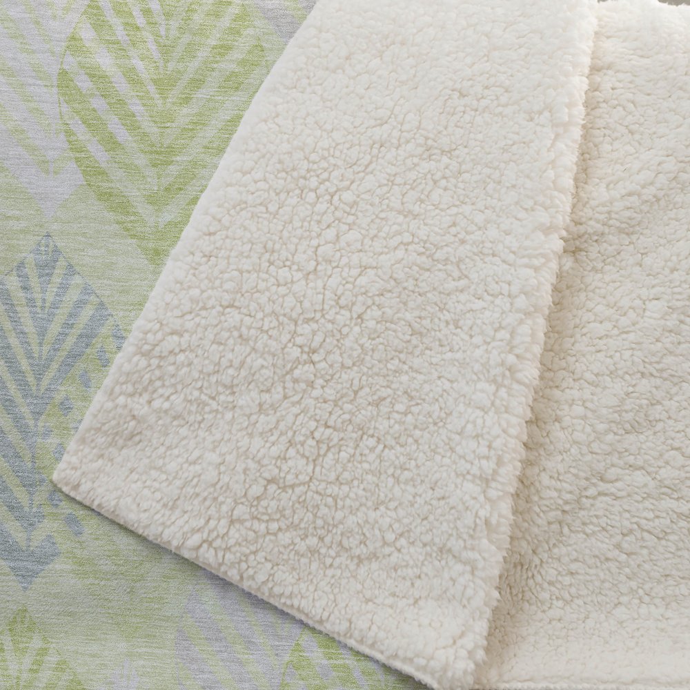 Premium Machine Washable ASB744 Aloe 50" x 70" Sherpa Throw Blanket. Picture 2