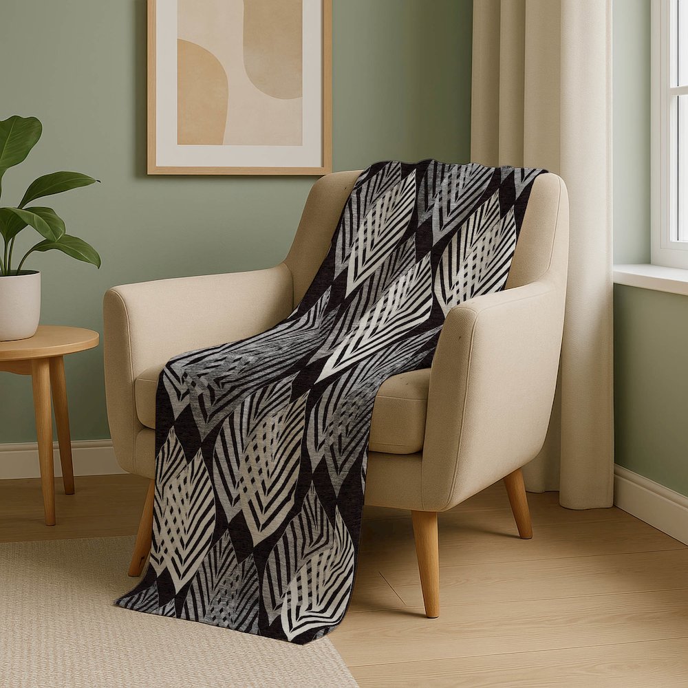 Premium Machine Washable ASB744 Black 50" x 70" Sherpa Throw Blanket. Picture 5
