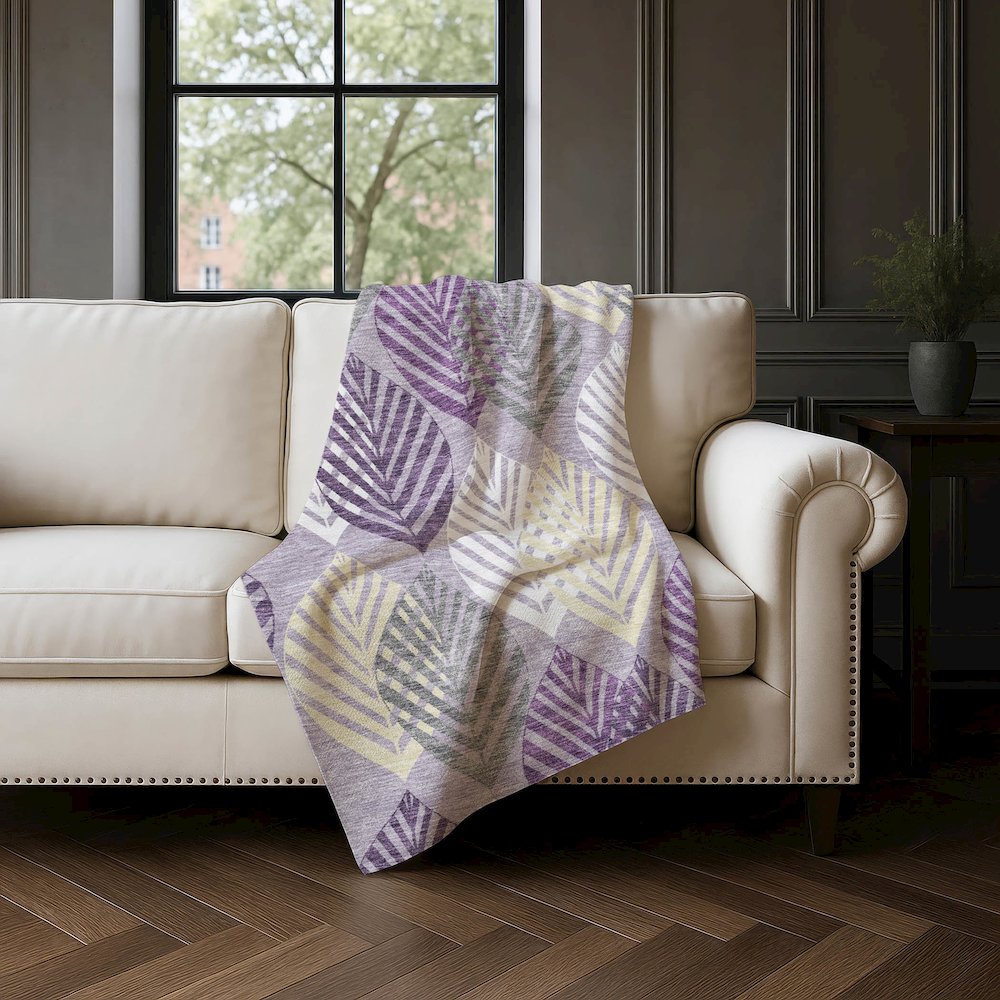 Premium Machine Washable ASB744 Purple 50" x 70" Sherpa Throw Blanket. Picture 4