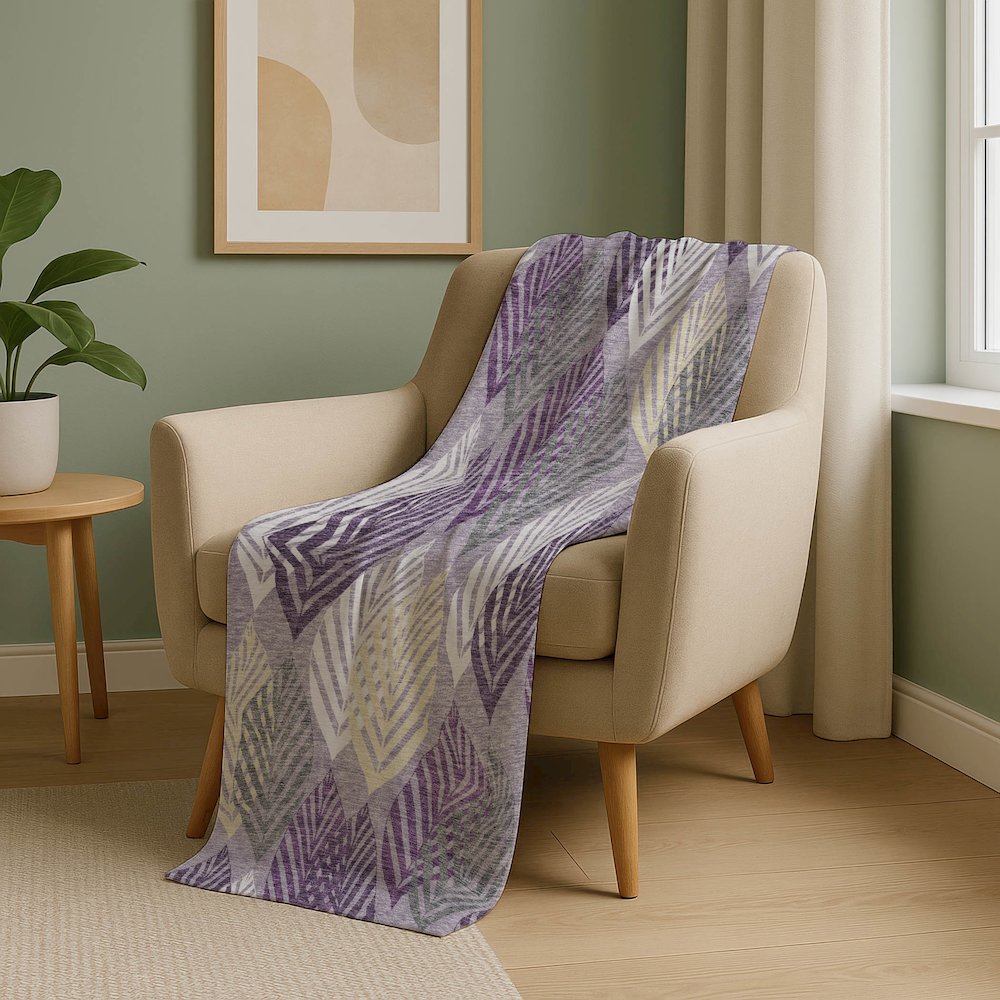 Premium Machine Washable ASB744 Purple 50" x 70" Sherpa Throw Blanket. Picture 5