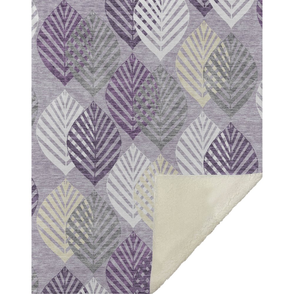 Premium Machine Washable ASB744 Purple 50" x 70" Sherpa Throw Blanket. Picture 1