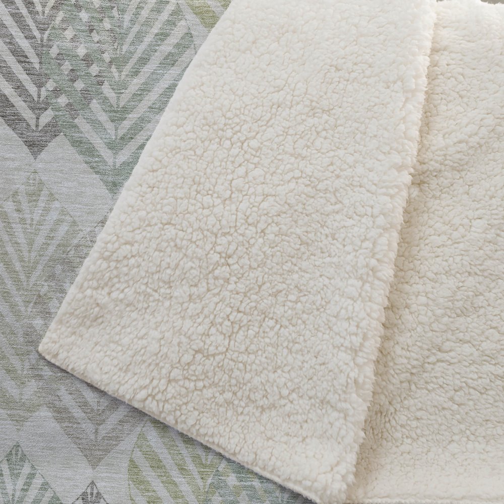 Premium Machine Washable ASB744 Taupe 50" x 70" Sherpa Throw Blanket. Picture 2