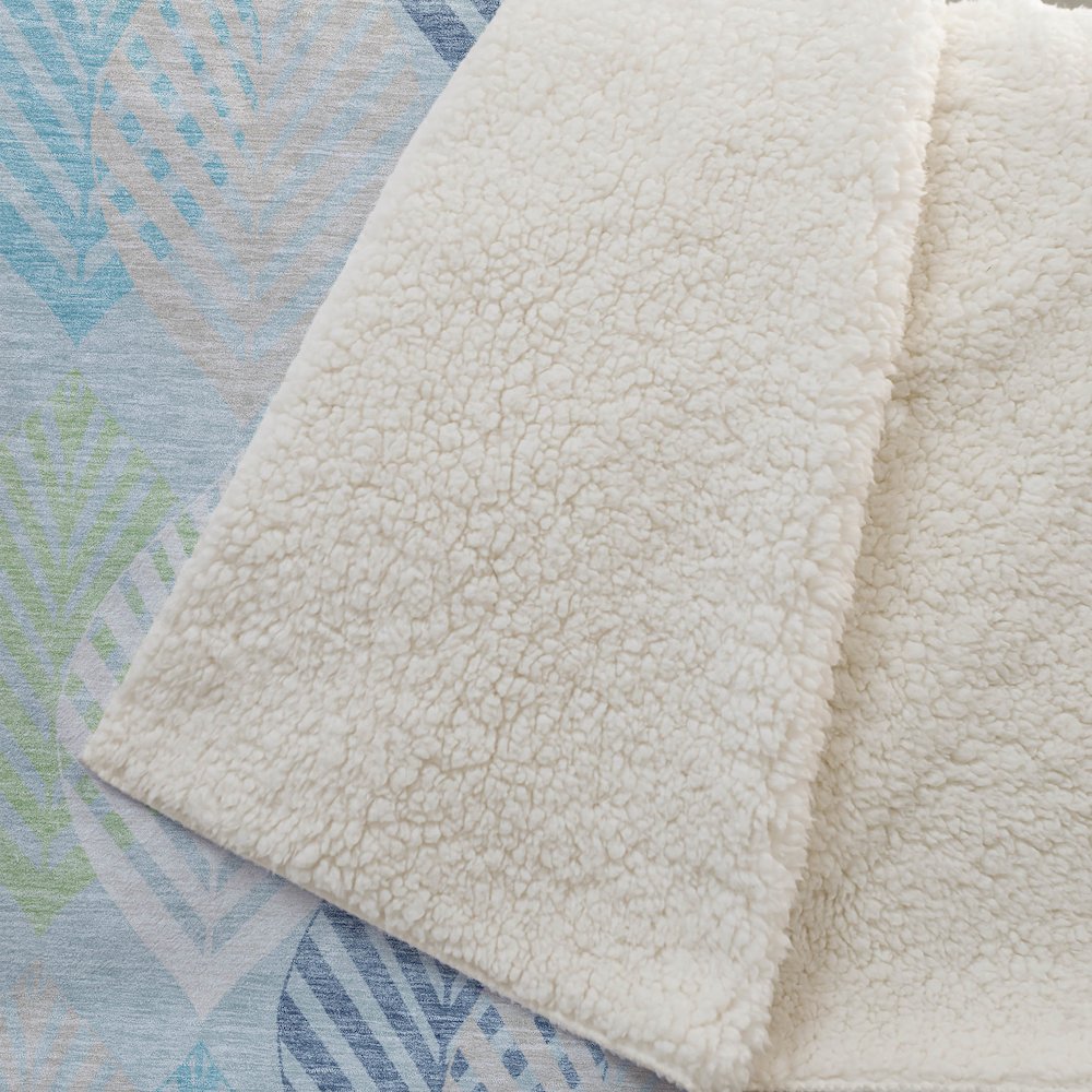 Premium Machine Washable ASB744 Teal 50" x 70" Sherpa Throw Blanket. Picture 2