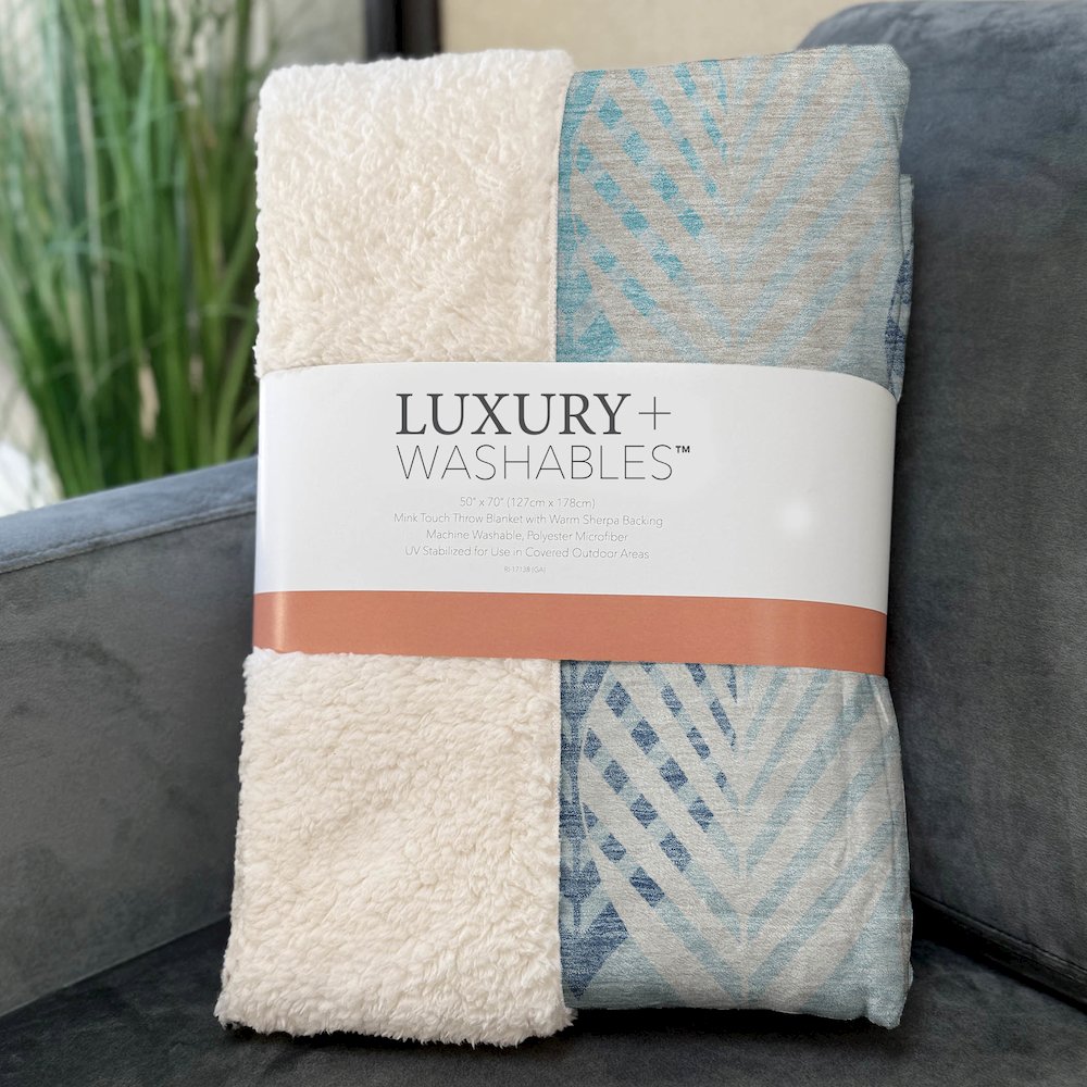 Premium Machine Washable ASB744 Teal 50" x 70" Sherpa Throw Blanket. Picture 3