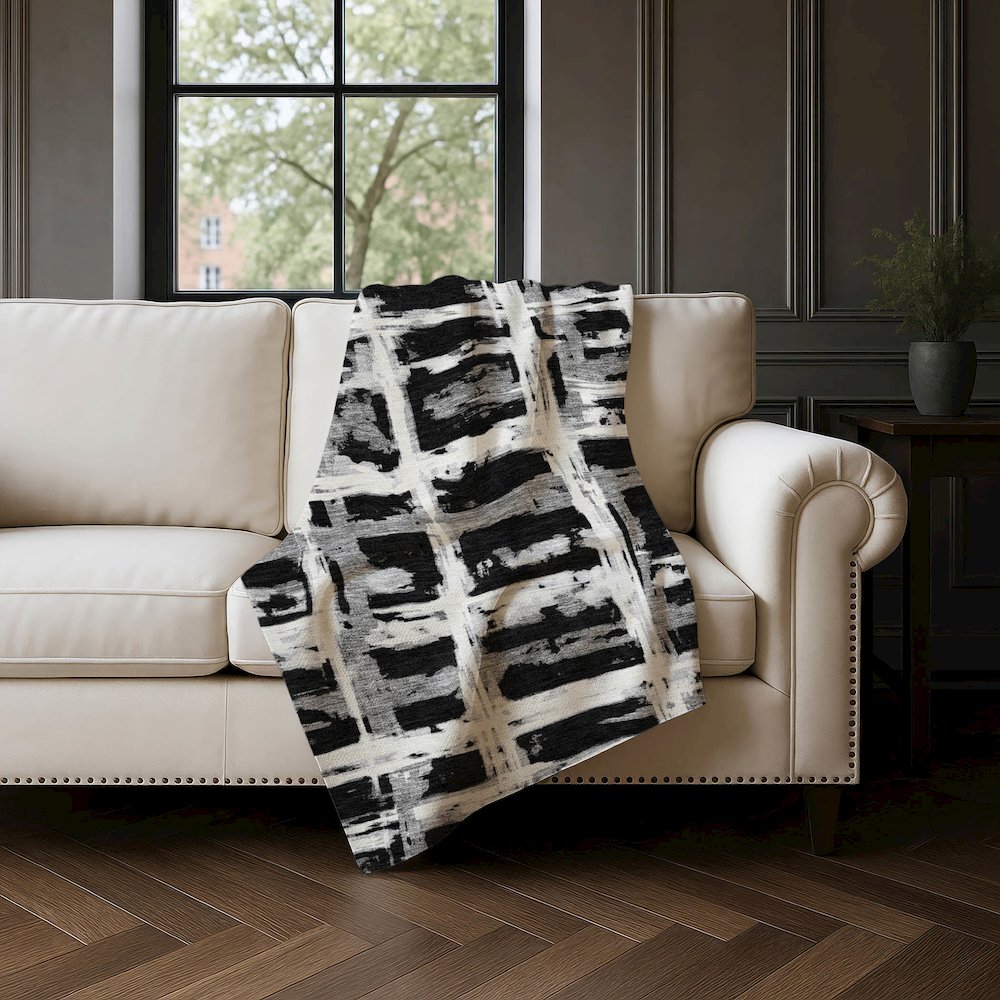 Premium Machine Washable ASB745 Black 50" x 70" Sherpa Throw Blanket. Picture 4