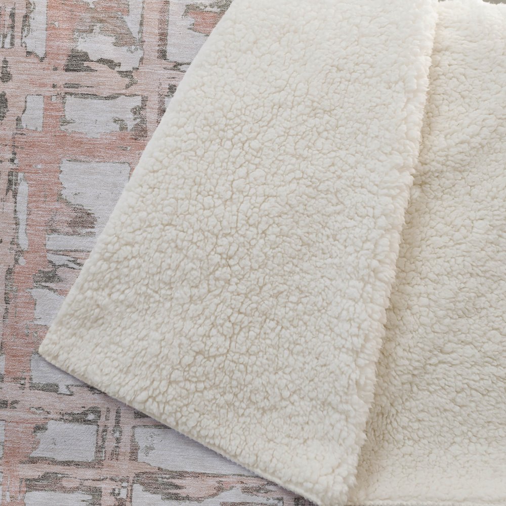 Premium Machine Washable ASB745 Pink 50" x 70" Sherpa Throw Blanket. Picture 2