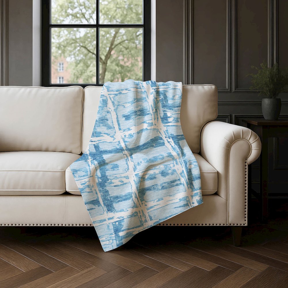 Premium Machine Washable ASB745 Sky 50" x 70" Sherpa Throw Blanket. Picture 4
