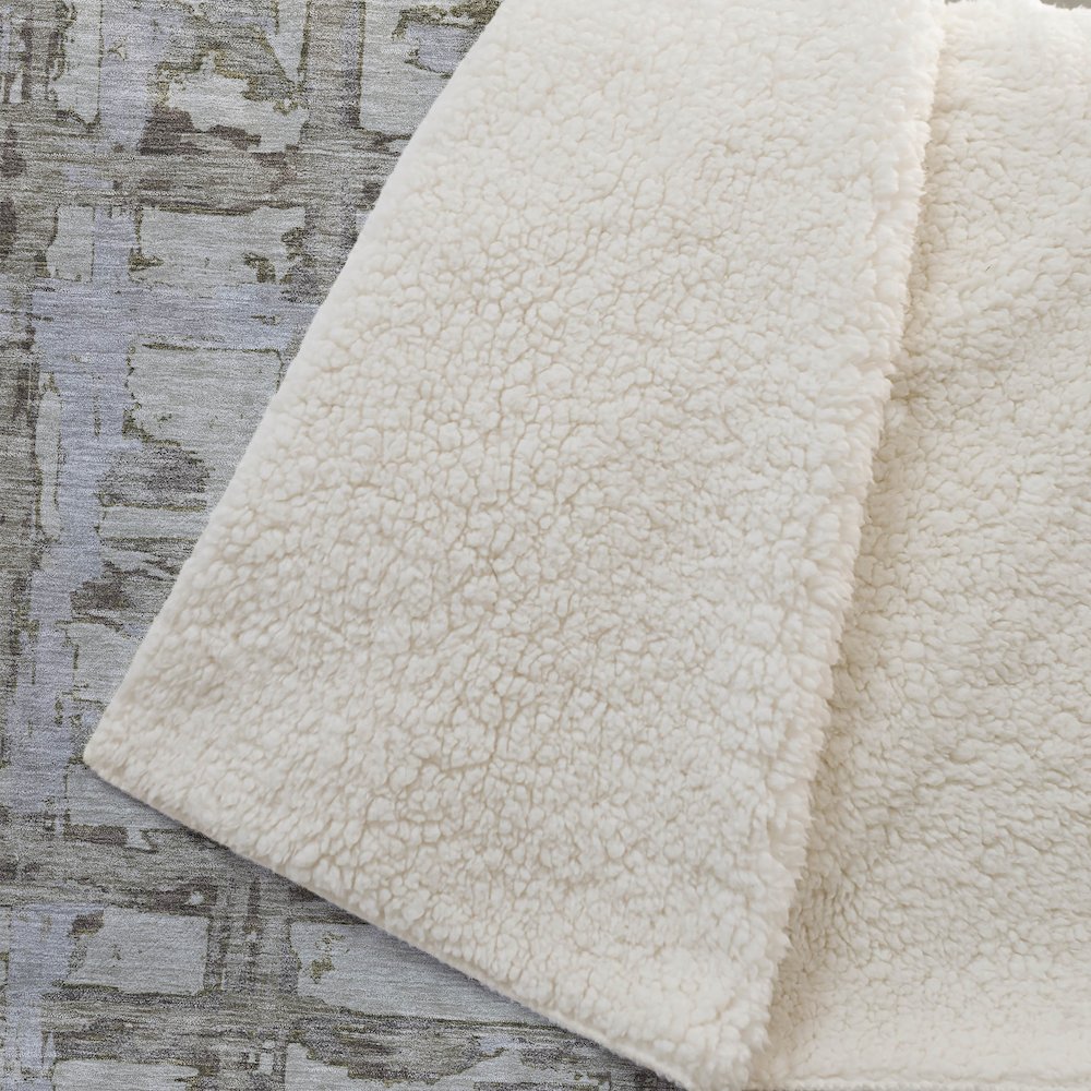 Premium Machine Washable ASB745 Taupe 50" x 70" Sherpa Throw Blanket. Picture 2