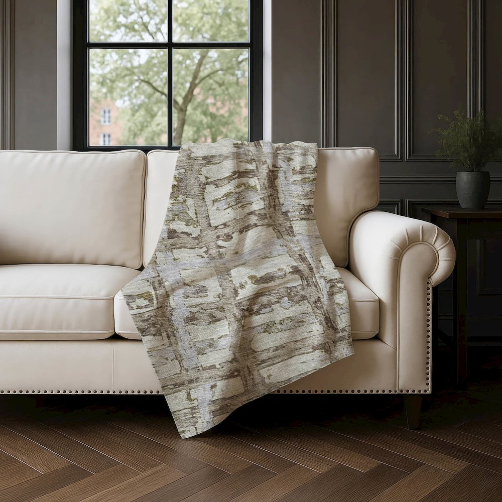 Premium Machine Washable ASB745 Taupe 50" x 70" Sherpa Throw Blanket. Picture 4