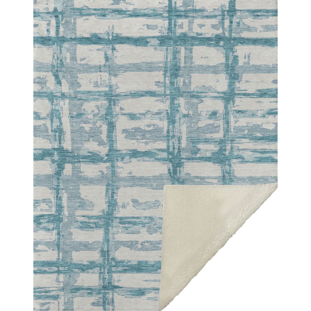 Premium Machine Washable ASB745 Teal 50" x 70" Sherpa Throw Blanket. Picture 1