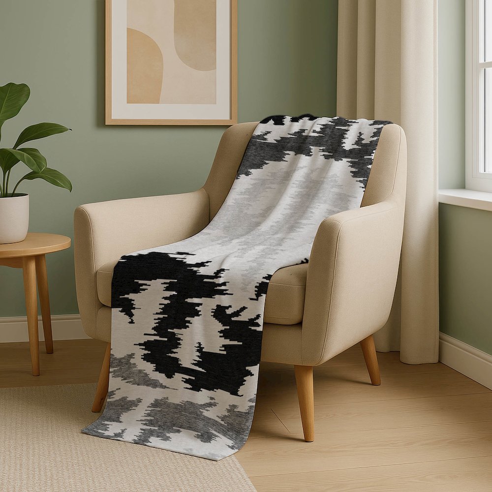 Premium Machine Washable ASB746 Black 50" x 70" Sherpa Throw Blanket. Picture 5