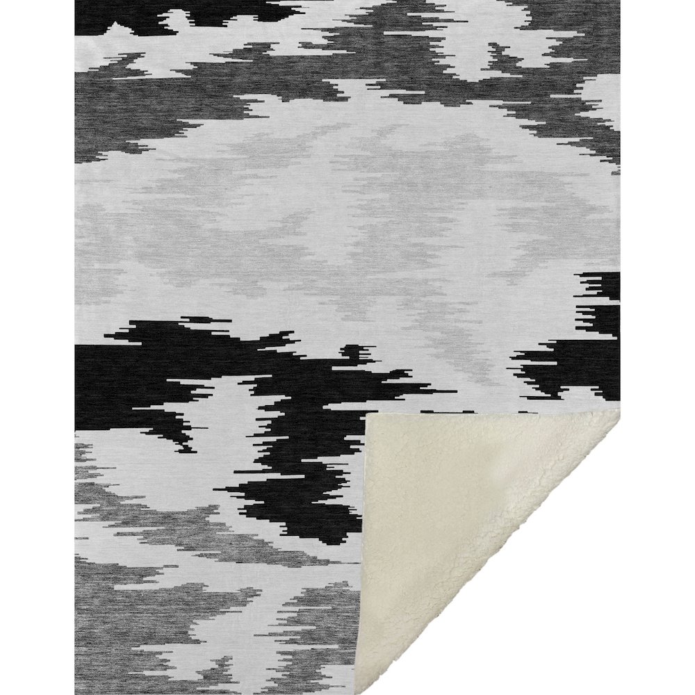 Premium Machine Washable ASB746 Black 50" x 70" Sherpa Throw Blanket. Picture 1