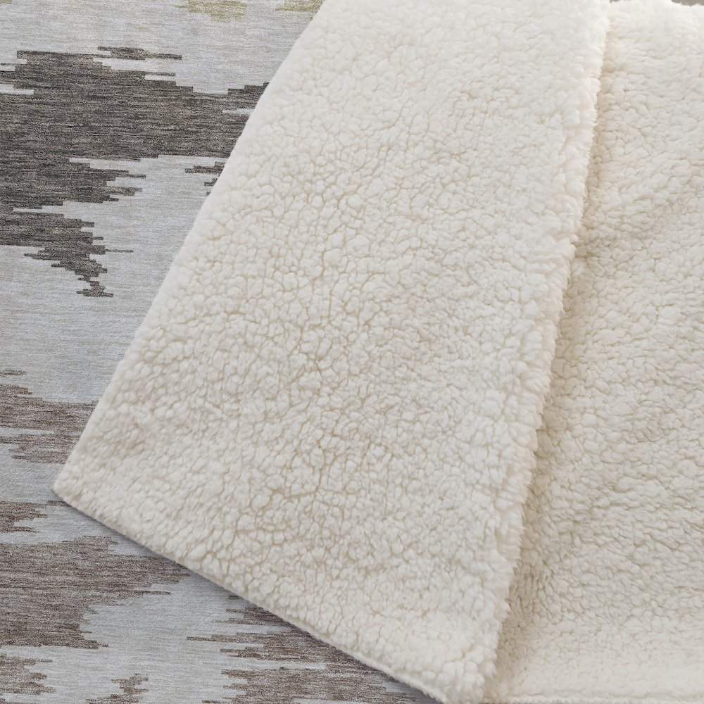 Premium Machine Washable ASB746 Chocolate 50" x 70" Sherpa Throw Blanket. Picture 2