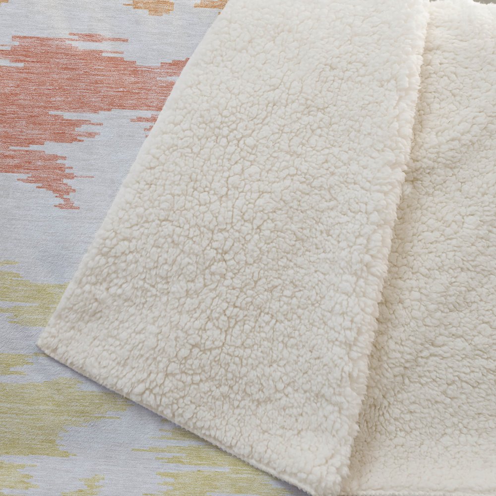 Premium Machine Washable ASB746 Coral 50" x 70" Sherpa Throw Blanket. Picture 2