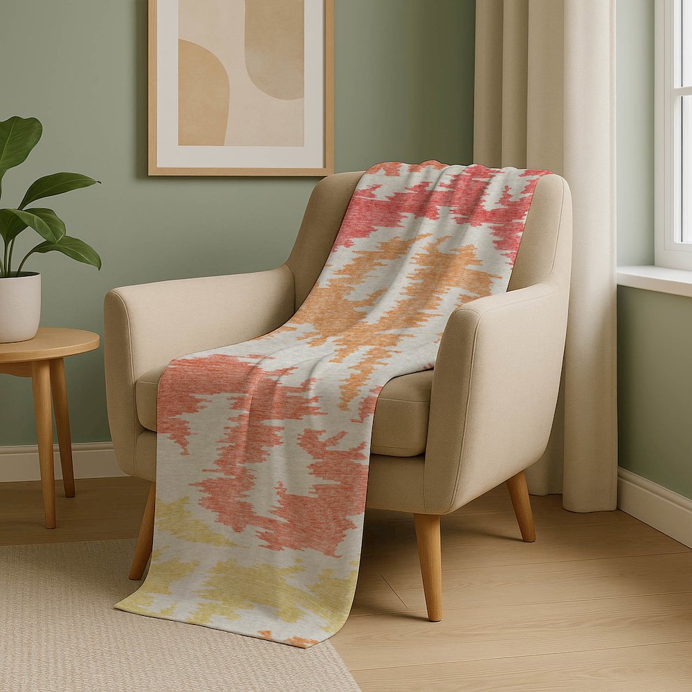 Premium Machine Washable ASB746 Coral 50" x 70" Sherpa Throw Blanket. Picture 5