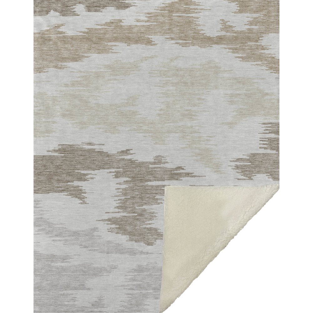 Premium Machine Washable ASB746 Ivory 50" x 70" Sherpa Throw Blanket. Picture 1