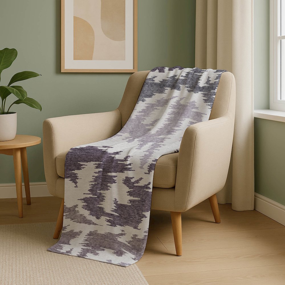 Premium Machine Washable ASB746 Purple 50" x 70" Sherpa Throw Blanket. Picture 5