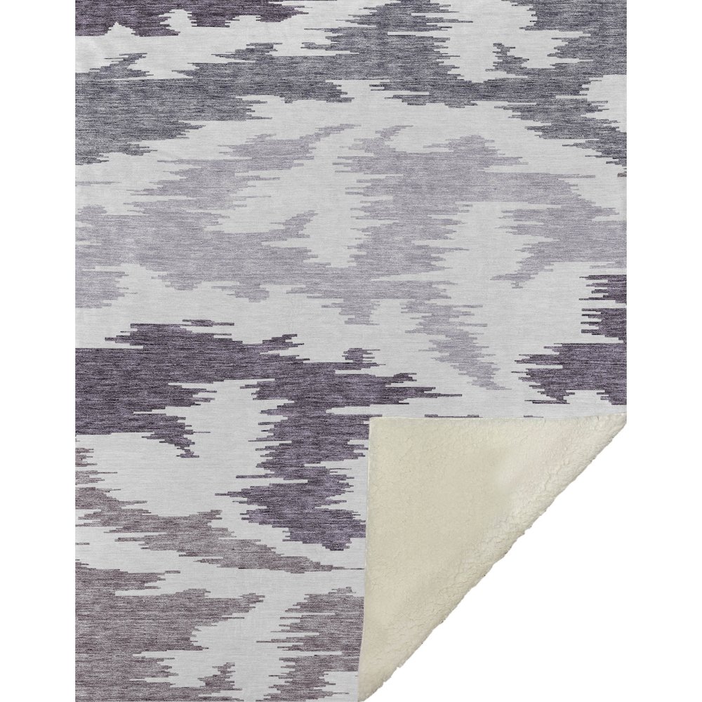 Premium Machine Washable ASB746 Purple 50" x 70" Sherpa Throw Blanket. Picture 1